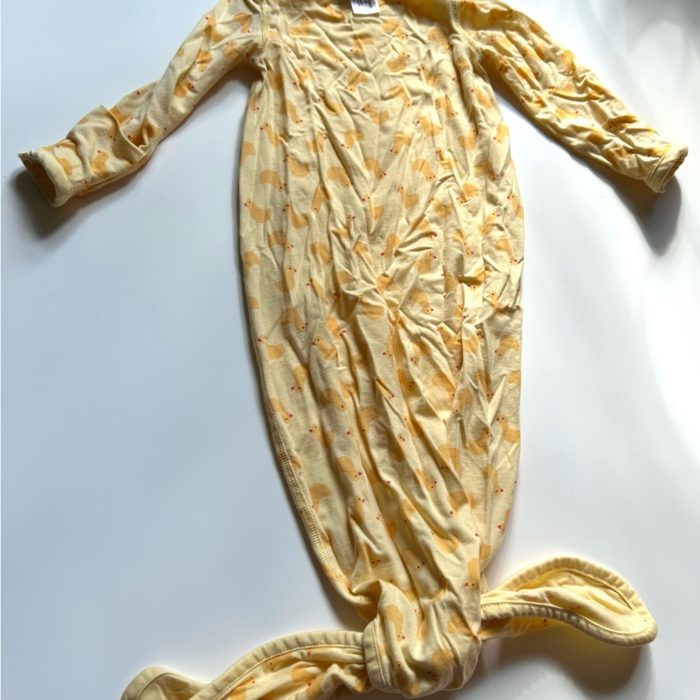 Yellow Giraffe Print Baby Sleep Gown